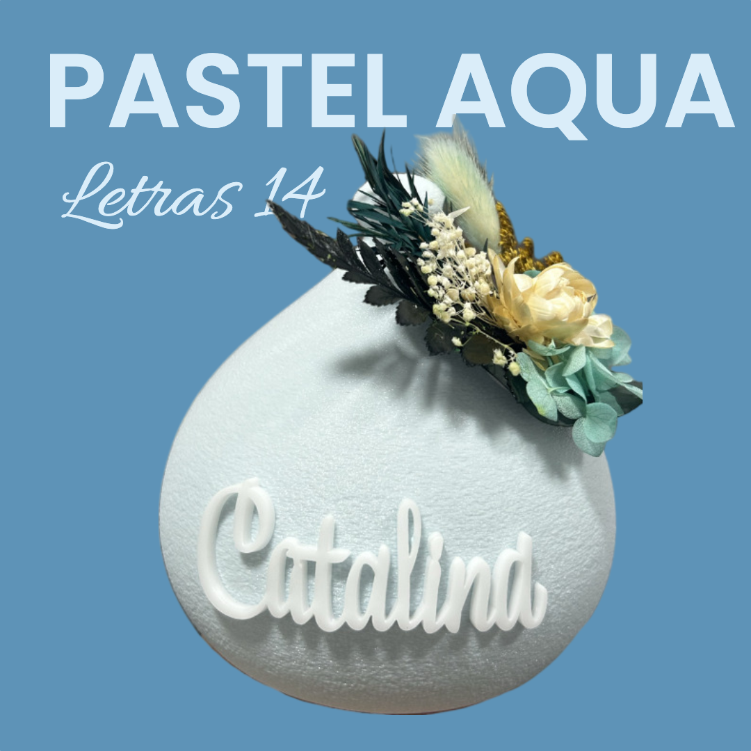 PASTEL AQUA. LETRAS 15